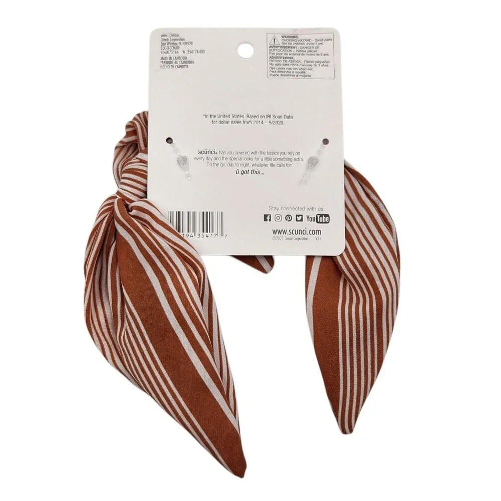 Scunci Morgan Simianer Xo Headbands and Scarves Bandana‎ & Stripes 2 Pcs Bundle